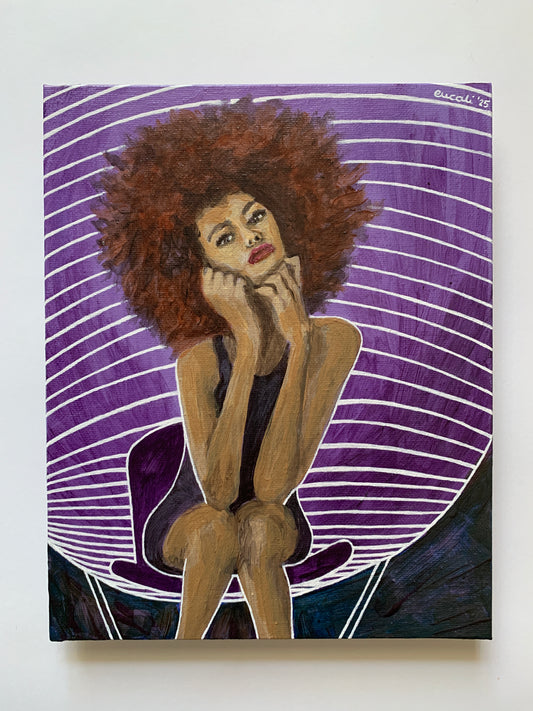 Seated woman, waiting, 2025