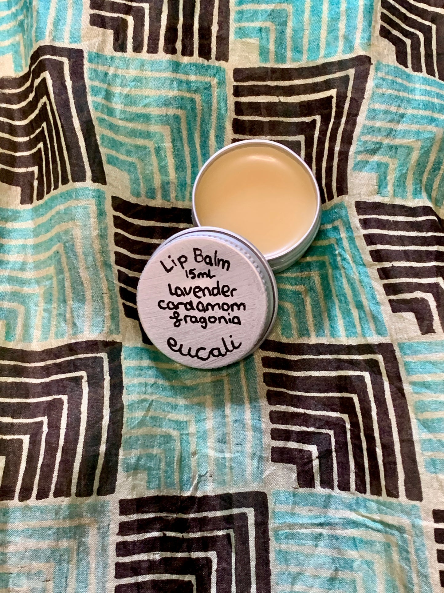 Eucali Lip Balm (lavender, cardamom, fragonia)