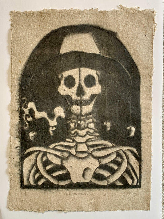 No resistance, 2024 (linoprint)